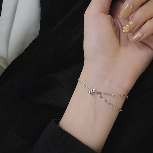925 Sterling Silver New Cool Style Double Layer Bracelet For Women Girlfriend Birthday Party Gifts Fine Jewelry Accessories